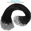 "100Pcs Premium Leather Necklace Chains, 1.5mm Waxed Rope Cord with Clasps for Jewelry Making, Bulk Pendant String Black 18", DIY Craft Supplies, - 2 of 4
