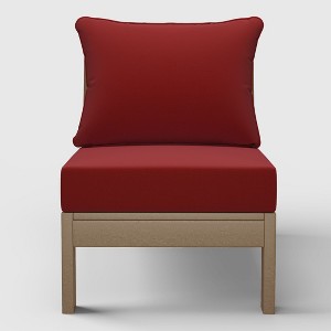 WestinTrends  Avalon Outdoor HDPE Deep Seating Modular Armless Patio Chair with Patio Cushions - 1 of 4