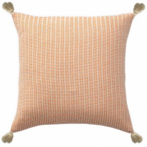 18" X 18"  And Ivory 100% Cotton Striped Zippered Pillow - 1 of 4