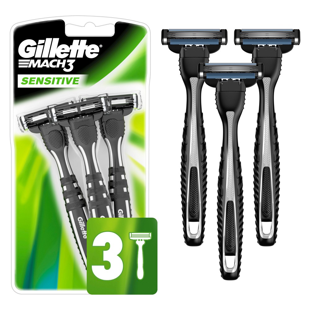 Gillette Mach3 Sensitive Men's Disposable Razors - 3ct