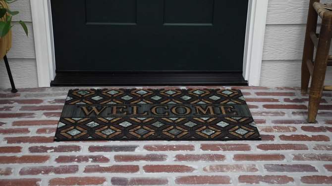 1&#39;6&#34;x2&#39;6&#34; &#39;Welcome&#39; Kingsley Inlay Doorscapes Mat Blue/Gray/Brown - Mohawk, 2 of 5, play video