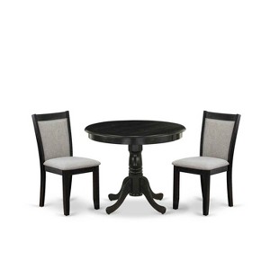 3-Piece Wirebrushed Black Solid Wood Top - Dining Room Set - Seats-4 - 1 of 4
