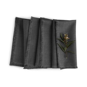 Solino Home Linen Fringe Dinner Napkins - 1 of 4