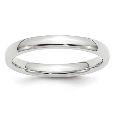Black Bow Jewelry 2mm to 6mm 10K White Gold Domed Comfort Fit Band