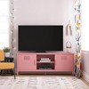 Spassway Pink TV Stand with Open Storage and Side Cabinets Entertainment Center TV Console Table Modern Media Cabinet for Living Room Bedroom - 3 of 4