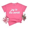 Simply Sage Market Women's Joy To The World Bold Cursive Short Sleeve Garment Dyed Tee - 3 of 4