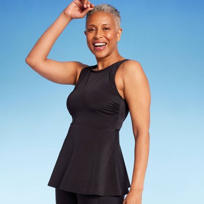 plain black tankini