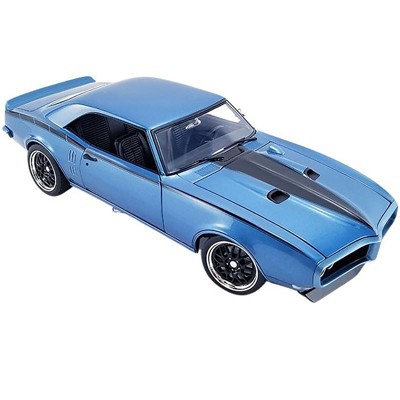 1968 Pontiac Firebird Street Fighter Lucerne Blue Metallic with Black Stripes Limited Edition to 984 pieces Worldwide 1/18 Diecast Model Car by ACME