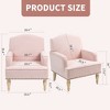 TOAOTBNBO Nail-head Trim Accent chair with Retro Wooden Legs, High-quality Fabric Armchair with Soft Cushion Upholstered Club Chair for Bedroom, Pink - 3 of 4