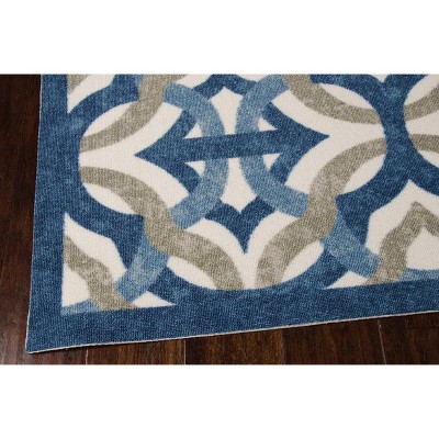 Celestial Blue and Taupe Tufted Synthetic 5' x 7' Area Rug