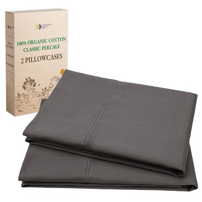 100% Organic Cotton Pillowcase Set, Percale- California Design Den