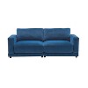 81"W Upholstered Sofa Loveseat Couch with Deep Cushions, Soft Fabric Upholstery and Square Arm, Beige/Gray/Blue-Christopher Knight Home - 4 of 4