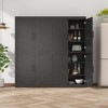 31"x124"x16" Wood Accent Cabinet in Black, Storage Organizer with Adjustable Shelves for Kitchen Bedroom Entryway Living Room Dinning Room - 4 of 4