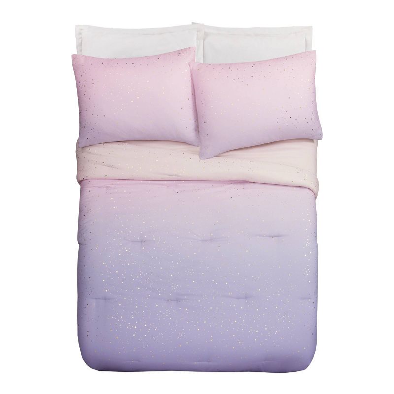 Teen Ombre Foil Dot Comforter Set Pink/Blue/Metallic Gold - Makers Collective, 2 of 10