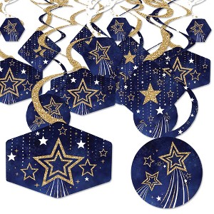 Big Dot of Happiness Starry Skies - Gold Celestial Party Hanging Decor - Party Decoration Swirls - Set of 40 - 1 of 4