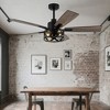 Bella Depot 52" Black Industrial Cage Ceiling Fan with Light and Remote - 2 of 4
