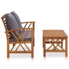 vidaXL 2 Piece Patio Lounge Set with Cushions Solid Acacia Wood - 2 of 4