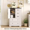 5 Drawer Tall Dresser, 31.5" Wood Closet Clothes Storage Organizer, Large Storage Cabinet, White - 4 of 4