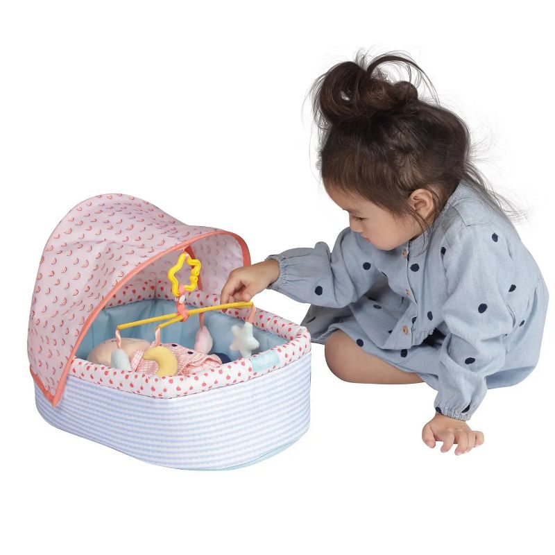 Manhattan Toy Stella Collection Soft Baby Doll Crib with Removable Canopy and Mobile for 12" to 15" Baby Dolls, 4 of 10