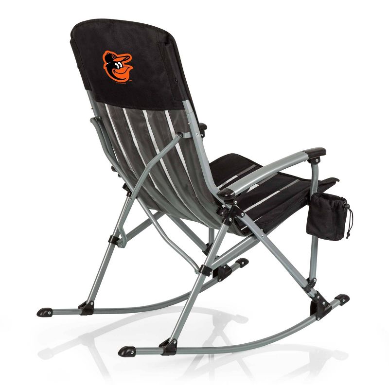 MLB Baltimore Orioles Outdoor Rocking Camp Chair - Black, 1 of 7