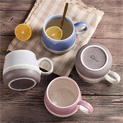 SUGIFT 17oz Gradient Porcelain Coffee Mug Set of 4 for Hot and Cold Drinks Microwave and Dishwasher Safe
