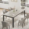 Homhougo 78.7 Inch Long Dining Table for 6 People, Large Rectangle Kitchen Table with Sturdy Metal Legs Gray - 3 of 4
