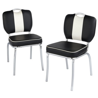 Set of 2 Raleigh Retro Dining Chairs White/Black - Buylateral