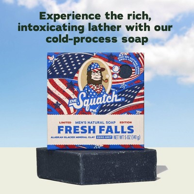DR. SQUATCH Men's All Natural Bar Soap - Fresh Falls Americana Reskin - 5oz