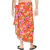 LA LEELA Men's Pareo Swimwear Cover Up Wrap Beach Lava Lava Summer Long Vacation Sarongs Hawaiian Sarong For Men One Size Orange, Floral - 3 of 4