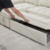 MAYEERTY 78.75 Inch Reclining Sofa Pull Out Sofa Bed USB Type C Ports L Shaped Sectional Reclining Storage Arm Organizer Pocket Living Room - 4 of 4