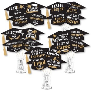 Big Dot of Happiness Hilarious Law School Grad - Future Lawyer Graduation Party Photo Booth Props or Table Toppers - 20 Count - 1 of 4