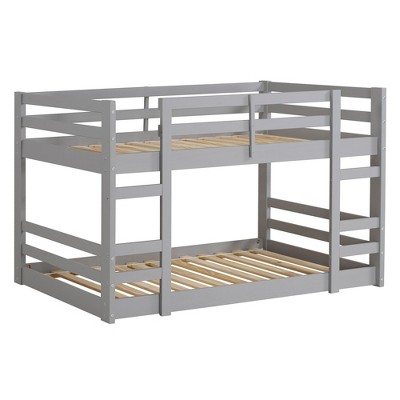 Twin Over Twin Bunk Bed with Rails and Ladder for Bedroom