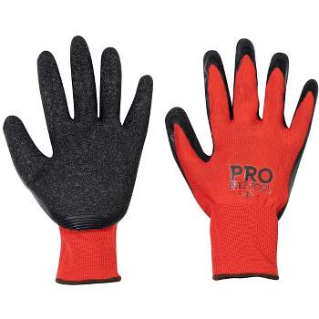 Work Gloves, Red Latex, Size S