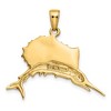 Black Bow Jewelry 14k Yellow Gold and White Rhodium Two Tone Polished Sailfish Pendant - 3 of 4