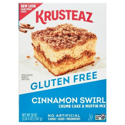 Krusteaz Gluten Free Cinnamon Swirl Crumb Cake & Muffin Mix, 20 oz Box (Pack of 4)