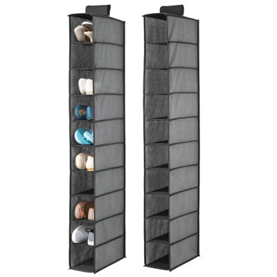 Mdesign Soft 10 Shelf Fabric Closet Hanging Storage Unit, 2 Pack ...