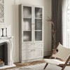 FUFU&GAGA Grey Modular Combination Decorative Cabinet, Any combination can be assembled, Frosted Glass Door, Create Elegant Home Space - 2 of 4
