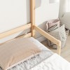 YNXARIA Natural Pine Twin Size Bed Frame with House - Shaped Headboard and Armrests - 3 of 4