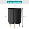Naysaye Planters Round Outdoor Planter Pot with Stand Modern Indoor Plant or Flower Pot for Home Garden Office Balcony, Black, 16"*14.8"*20.3" - 3 of 4