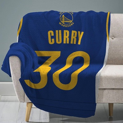 NBA Golden State Warriors Stephen Curry 60" X 80" Raschel Plush Super Soft Jersey Throw Blanket