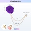 Unique Bargains Silk Alloy Handmade Rose Flower Brooch Pin with Gold Badge Tassel Chain for Men Suit 1 Pc - 3 of 4