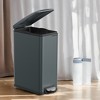 Slim Trash Can, 12.7-Gal (48 L) Garbage Can for Narrow Spaces with Soft-Close Lid, Stainless Steel, 15 Trash Bags Included - 2 of 3