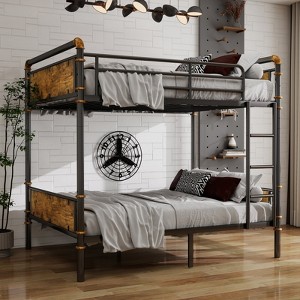 Hrinhom Twin Xl Over Twin Xl Metal Bunk Bed,Space-Saving Bed Frame,Convertible into 2 Separate Beds - 1 of 4