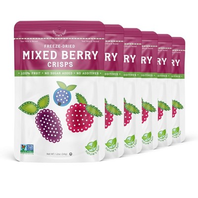 Nature's Turn Freeze-Dried Fruit Snacks - Mixed Berry Crisps -  No Sugar Added, Non GMO, Gluten Free, Nothing Artificial (1.2oz) 6-Pack