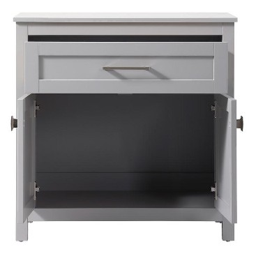 Gray MDF Bathroom Storage Cabinet with Brushed Nickel Hardware