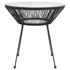 vidaXL Patio Dining Table Black Ø27.6"x29.1" Rattan and Glass - 2 of 4