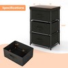 Tangkula 2PCS Fabric Bedside Table 3 Drawers Nightstand Small Dresser Bedroom Living Room - 4 of 4