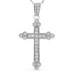 Haus of Brilliance Silver 1/4 Cttw Diamond Cross Pendant Necklace - 4 of 4
