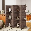 HOMCOM 67" Tall Wood Privacy Screen Room Divider with 3 Display Shelves, and Folding Storage for Bedroom or Home Office - 2 of 4