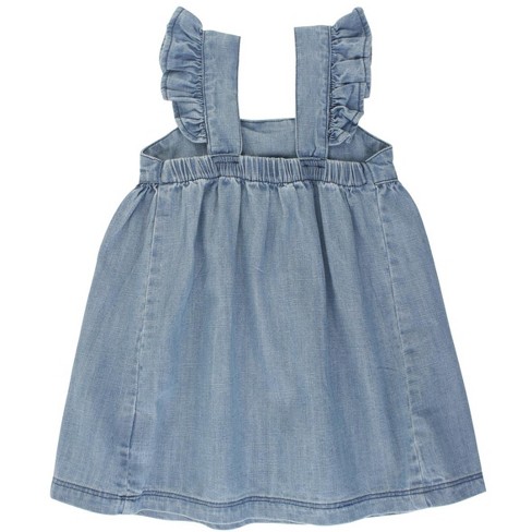 Rufflebutts Flutter Bow Woven Dress - Light Wash Denim, Size: 4t : Target